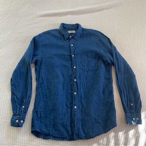 Mens Uniqlo Linen Button Down Size Medium